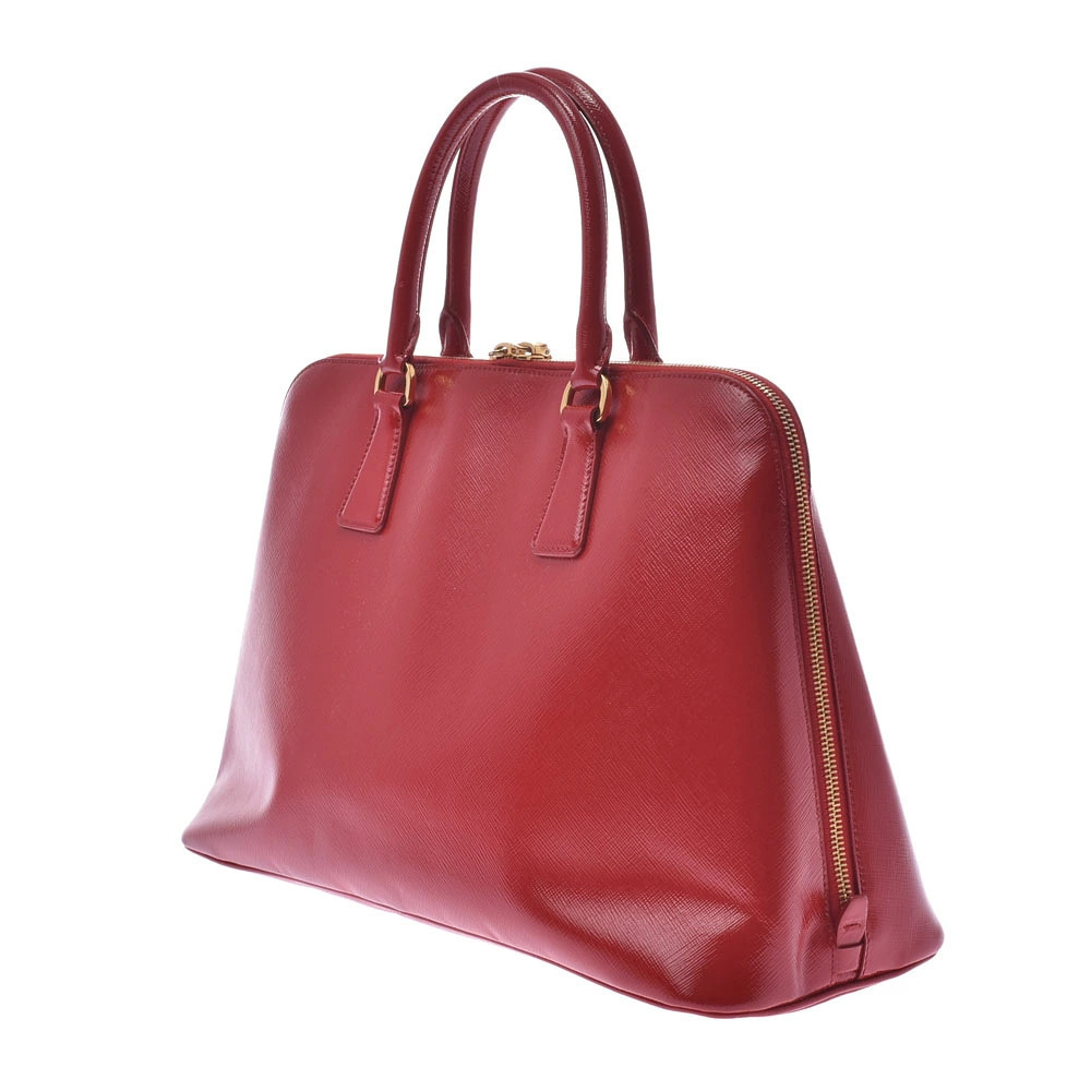 Prada Red Saffiano Handbag Enamel Red